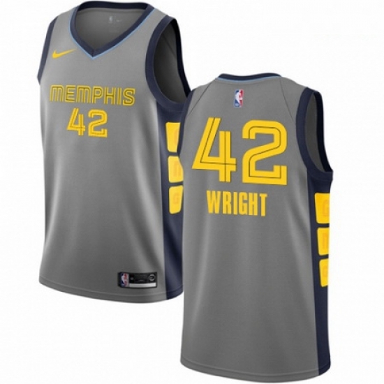 Mens Nike Memphis Grizzlies 42 Lorenzen Wright Swingman Gray NBA Jersey City Edition Mens Nike Memphis Grizzlies 42 Lorenzen Wright Swingman Gray NBA Jersey City Edition