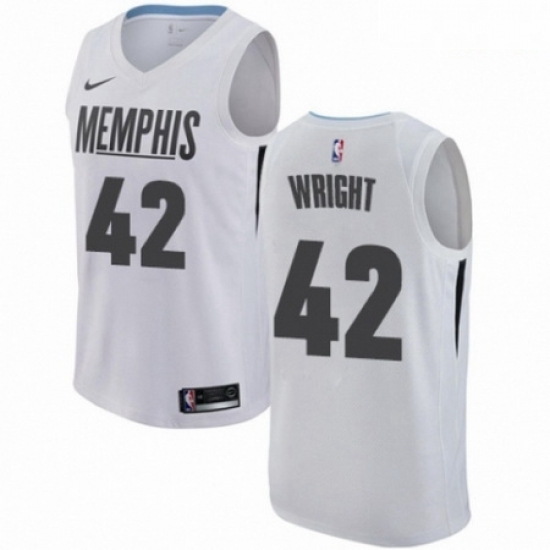 Mens Nike Memphis Grizzlies 42 Lorenzen Wright Swingman White NBA Jersey City Edition Mens Nike Memphis Grizzlies 42 Lorenzen Wright Swingman White NBA Jersey City Edition