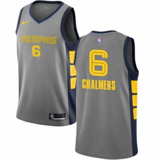 Mens Nike Memphis Grizzlies 6 Mario Chalmers Swingman Gray NBA Jersey City Edition Mens Nike Memphis Grizzlies 6 Mario Chalmers Swingman Gray NBA Jersey City Edition