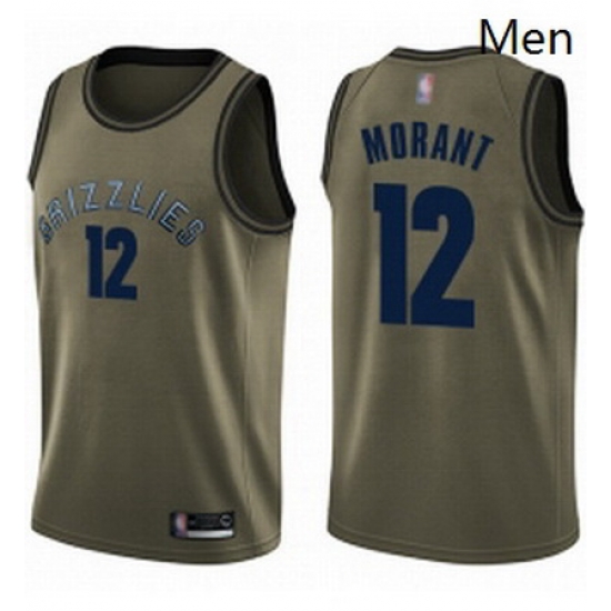 Nike Memphis Grizzlies 12 Ja Morant Green Basketball Swingman Salute to Service Jersey Nike Memphis Grizzlies 12 Ja Morant Green Basketball Swingman Salute to Service Jersey