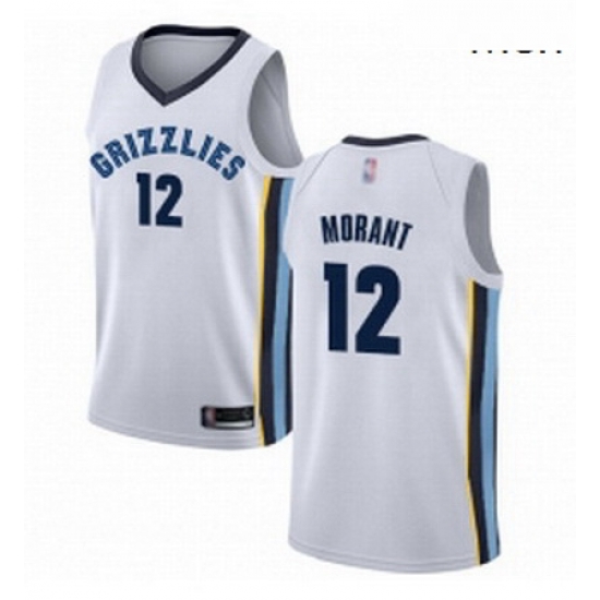 Nike Memphis Grizzlies 12 Ja Morant White Basketball Swingman Association Edition Jersey Nike Memphis Grizzlies 12 Ja Morant White Basketball Swingman Association Edition Jersey