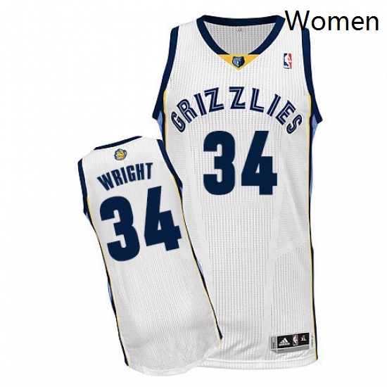 Womens Adidas Memphis Grizzlies 34 Brandan Wright Authentic White Home NBA Jersey Womens Adidas Memphis Grizzlies 34 Brandan Wright Authentic White Home NBA Jersey