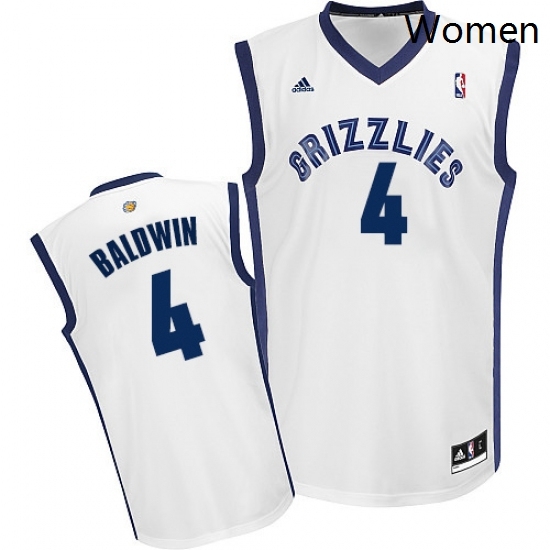Womens Adidas Memphis Grizzlies 4 Wade Baldwin Swingman White Home NBA Jersey Womens Adidas Memphis Grizzlies 4 Wade Baldwin Swingman White Home NBA Jersey