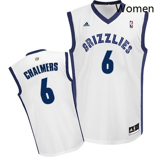 Womens Adidas Memphis Grizzlies 6 Mario Chalmers Swingman White Home NBA Jersey Womens Adidas Memphis Grizzlies 6 Mario Chalmers Swingman White Home NBA Jersey