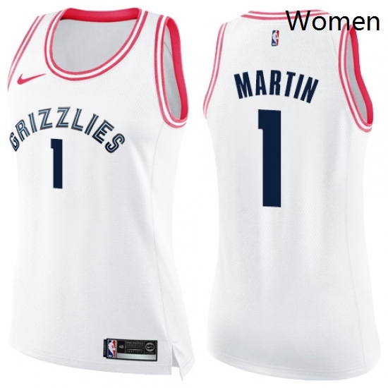 Womens Nike Memphis Grizzlies 1 Jarell Martin Swingman WhitePink Fashion NBA Jersey Womens Nike Memphis Grizzlies 1 Jarell Martin Swingman WhitePink Fashion NBA Jersey