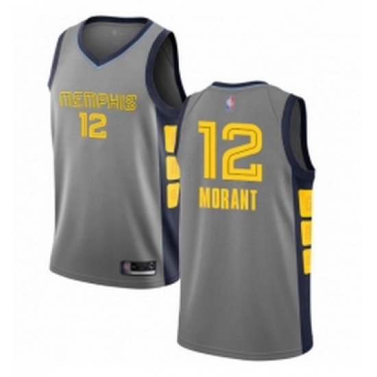 Womens Nike Memphis Grizzlies 12 Ja Morant Gray NBA Swingman City Edition 2018 19 Jersey Womens Nike Memphis Grizzlies 12 Ja Morant Gray NBA Swingman City Edition 2018 19 Jersey