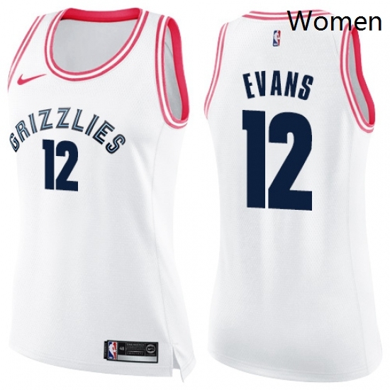 Womens Nike Memphis Grizzlies 12 Tyreke Evans Swingman WhitePink Fashion NBA Jersey Womens Nike Memphis Grizzlies 12 Tyreke Evans Swingman WhitePink Fashion NBA Jersey
