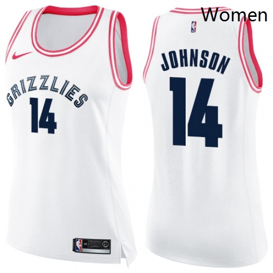 Womens Nike Memphis Grizzlies 14 Brice Johnson Swingman WhitePink Fashion NBA Jersey Womens Nike Memphis Grizzlies 14 Brice Johnson Swingman WhitePink Fashion NBA Jersey