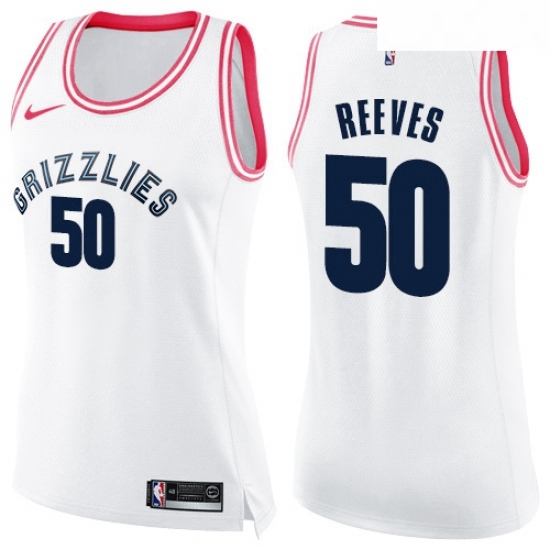 Womens Nike Memphis Grizzlies 50 Bryant Reeves Swingman WhitePink Fashion NBA Jersey Womens Nike Memphis Grizzlies 50 Bryant Reeves Swingman WhitePink Fashion NBA Jersey