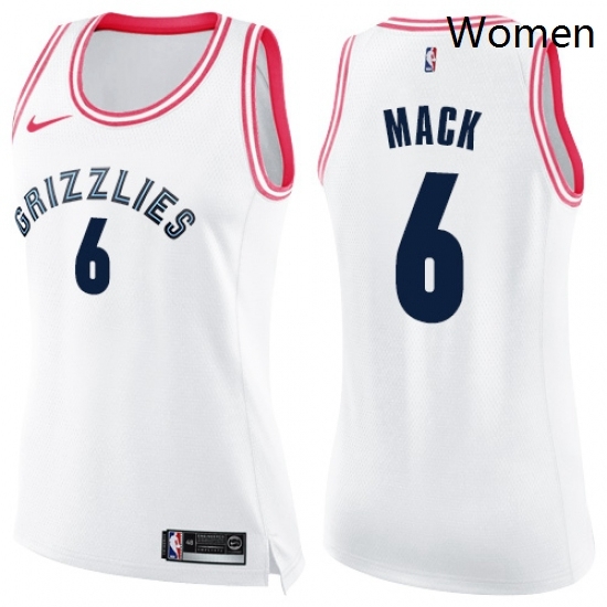 Womens Nike Memphis Grizzlies 6 Shelvin Mack Swingman White Pink Fashion NBA Jersey Womens Nike Memphis Grizzlies 6 Shelvin Mack Swingman White Pink Fashion NBA Jersey