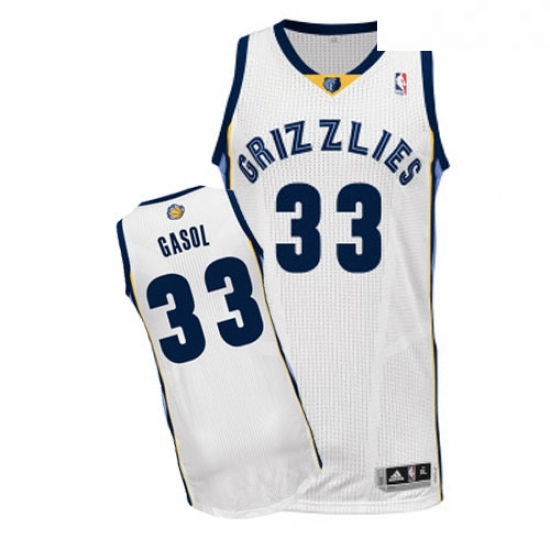 Youth Adidas Memphis Grizzlies 33 Marc Gasol Authentic White Home NBA Jersey Youth Adidas Memphis Grizzlies 33 Marc Gasol Authentic White Home NBA Jersey