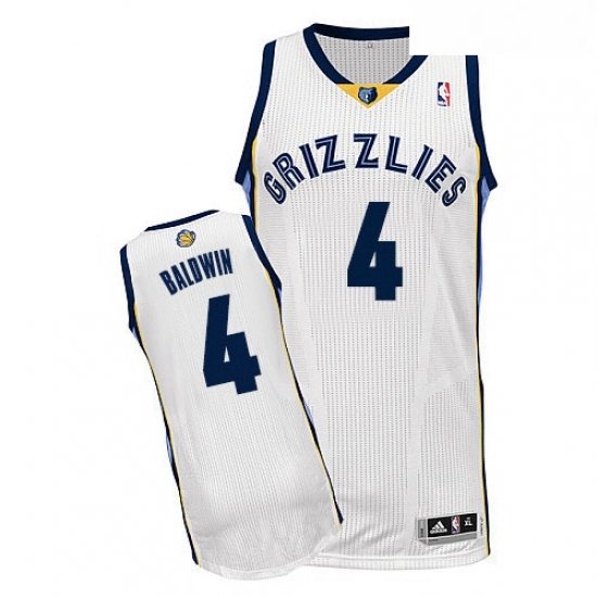 Youth Adidas Memphis Grizzlies 4 Wade Baldwin Authentic White Home NBA Jersey Youth Adidas Memphis Grizzlies 4 Wade Baldwin Authentic White Home NBA Jersey