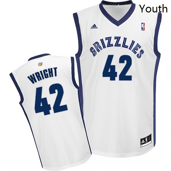 Youth Adidas Memphis Grizzlies 42 Lorenzen Wright Swingman White Home NBA Jersey Youth Adidas Memphis Grizzlies 42 Lorenzen Wright Swingman White Home NBA Jersey