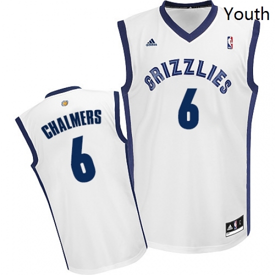 Youth Adidas Memphis Grizzlies 6 Mario Chalmers Swingman White Home NBA Jersey Youth Adidas Memphis Grizzlies 6 Mario Chalmers Swingman White Home NBA Jersey