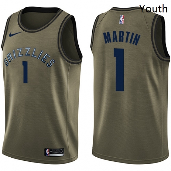 Youth Nike Memphis Grizzlies 1 Jarell Martin Swingman Green Salute to Service NBA Jersey Youth Nike Memphis Grizzlies 1 Jarell Martin Swingman Green Salute to Service NBA Jersey