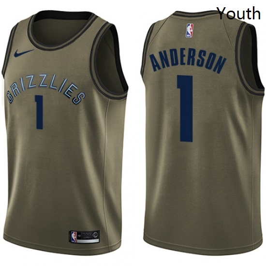 Youth Nike Memphis Grizzlies 1 Kyle Anderson Swingman Green Salute to Service NBA Jersey Youth Nike Memphis Grizzlies 1 Kyle Anderson Swingman Green Salute to Service NBA Jersey
