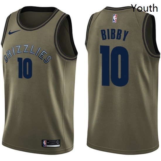 Youth Nike Memphis Grizzlies 10 Mike Bibby Swingman Green Salute to Service NBA Jersey Youth Nike Memphis Grizzlies 10 Mike Bibby Swingman Green Salute to Service NBA Jersey