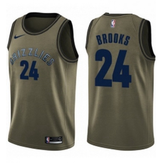 Youth Nike Memphis Grizzlies 24 Dillon Brooks Swingman Green Salute to Service NBA Jersey 