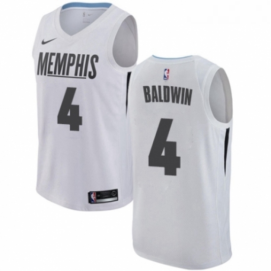 Youth Nike Memphis Grizzlies 4 Wade Baldwin Swingman White NBA Jersey City Edition Youth Nike Memphis Grizzlies 4 Wade Baldwin Swingman White NBA Jersey City Edition