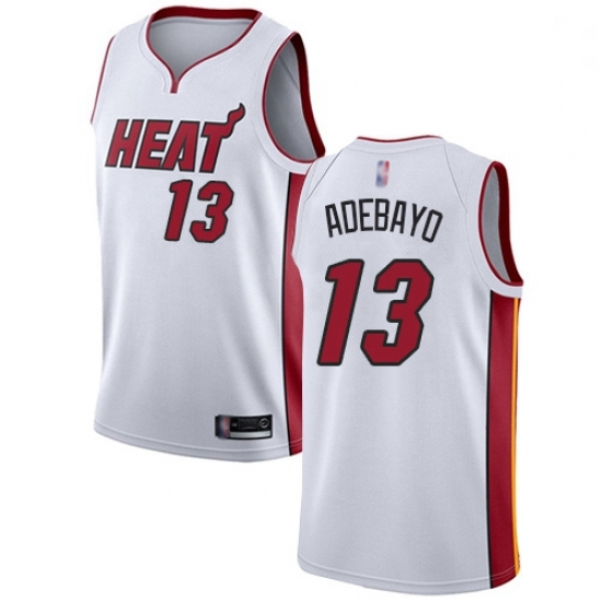 Heat 13 Bam Adebayo White Basketball Swingman Association Edition Jersey Heat 13 Bam Adebayo White Basketball Swingman Association Edition Jersey