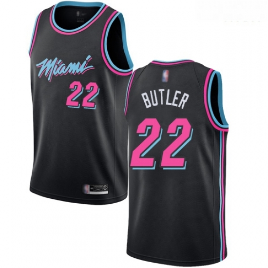 Heat #22 Jimmy Butler Black Basketball Swingman City Edition 2018 19 Jersey Heat #22 Jimmy Butler Black Basketball Swingman City Edition 2018 19 Jersey