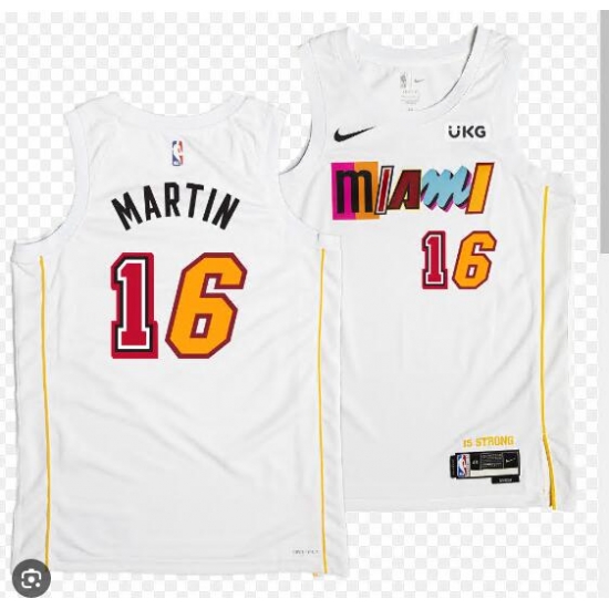 Men Miami HEAT Caleb Martin #16 White Stitched Swingman Jersey Men Miami HEAT Caleb Martin #16 White Stitched Swingman Jersey