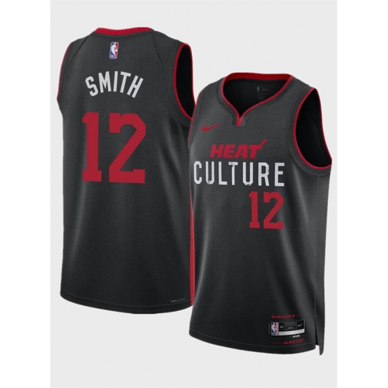 Men Miami Heat 12 Dru Smith Black 2024 City Edition Stitched Basketball Jersey Men Miami Heat 12 Dru Smith Black 2024 City Edition Stitched Basketball Jersey