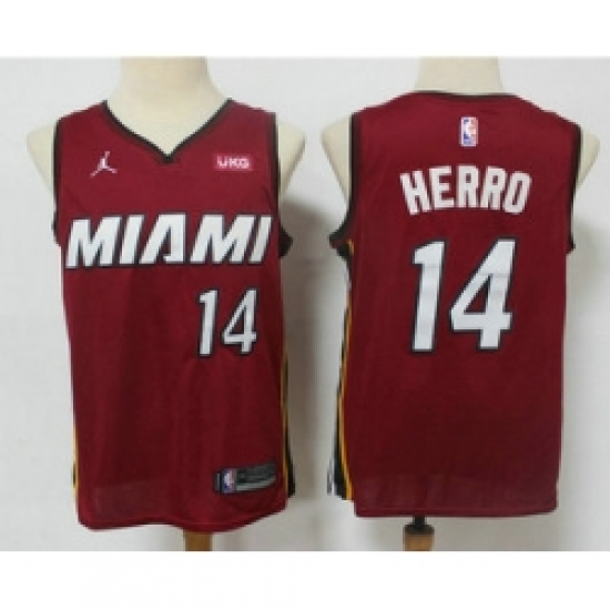 Men Miami Heat 14 Tyler Herro Red 2020 Brand Jordan Swingman Stitched NBA Jersey With The NEW Sponsor Logo Men Miami Heat 14 Tyler Herro Red 2020 Brand Jordan Swingman Stitched NBA Jersey With The NEW Sponsor Logo