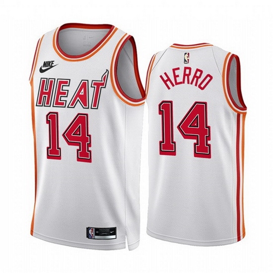 Men Miami Heat 14 Tyler Herro White Classic Edition Stitched Basketball Jersey Men Miami Heat 14 Tyler Herro White Classic Edition Stitched Basketball Jersey