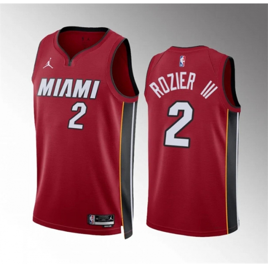 Men Miami Heat 2 Terry Rozier III Red Statement Edition Stitched Basketball Jersey Men Miami Heat 2 Terry Rozier III Red Statement Edition Stitched Basketball Jersey
