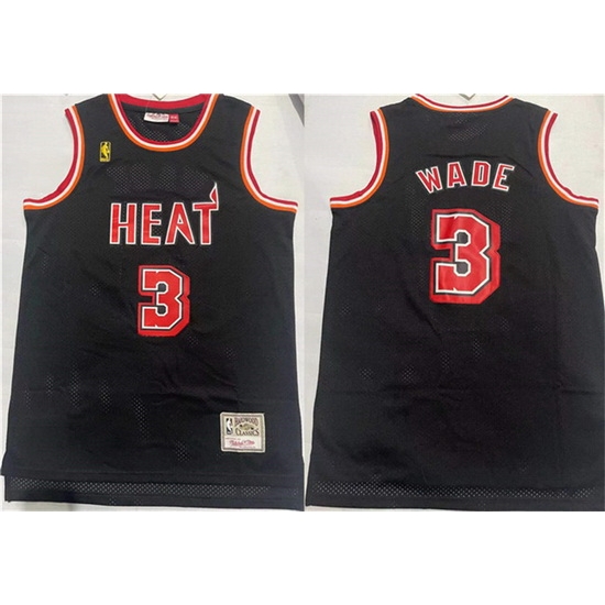 Men Miami Heat 3 Dwyane Wade Black Stitched Basketball Jersey Men Miami Heat 3 Dwyane Wade Black Stitched Basketball Jersey
