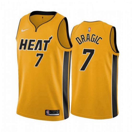 Men Miami Heat 7 Goran Dragic Yellow NBA Swingman 2020 21 Earned Edition Jersey Men Miami Heat 7 Goran Dragic Yellow NBA Swingman 2020 21 Earned Edition Jersey