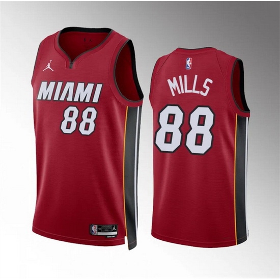 Men Miami Heat 88 Patrick Mills Red Statement Edition Stitched Basketball Jersey Men Miami Heat 88 Patrick Mills Red Statement Edition Stitched Basketball Jersey