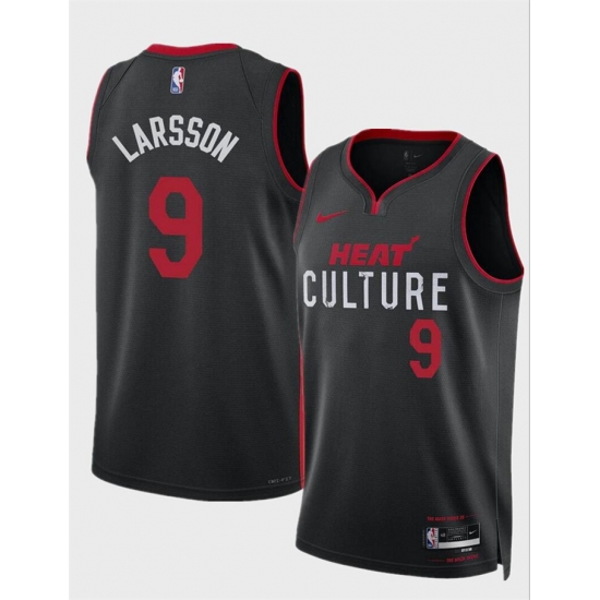 Men Miami Heat 9 Pelle Larsson Black 2024 Draft City Edition Stitched Basketball Jersey Men Miami Heat 9 Pelle Larsson Black 2024 Draft City Edition Stitched Basketball Jersey