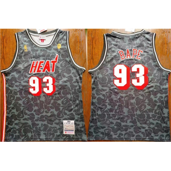 Men Miami Heat 93 Bape Black Throwback Basketball Jersey Men Miami Heat 93 Bape Black Throwback Basketball Jersey