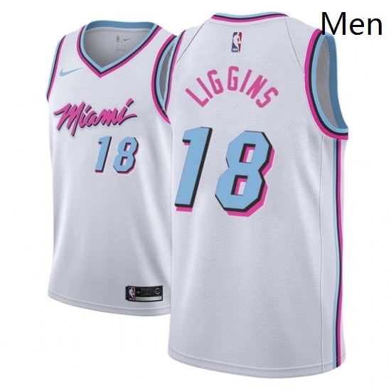 Men NBA 2018 19 Miami Heat 18 DeAndre Liggins City Edition White Jersey Men NBA 2018 19 Miami Heat 18 DeAndre Liggins City Edition White Jersey