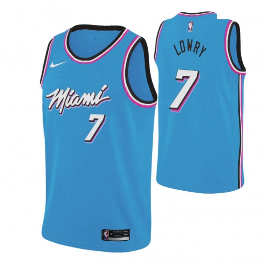 Men Nike Miami Heat 7 Kyle Lowry 2019 20 Men Blue Miami City Edition NBA Jersey Men Nike Miami Heat 7 Kyle Lowry 2019 20 Men Blue Miami City Edition NBA Jersey