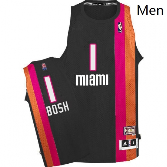 Mens Adidas Miami Heat 1 Chris Bosh Authentic Black ABA Hardwood Classic NBA Jersey Mens Adidas Miami Heat 1 Chris Bosh Authentic Black ABA Hardwood Classic NBA Jersey