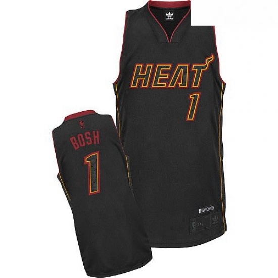 Mens Adidas Miami Heat 1 Chris Bosh Authentic Black Carbon Fiber Fashion NBA Jersey Mens Adidas Miami Heat 1 Chris Bosh Authentic Black Carbon Fiber Fashion NBA Jersey