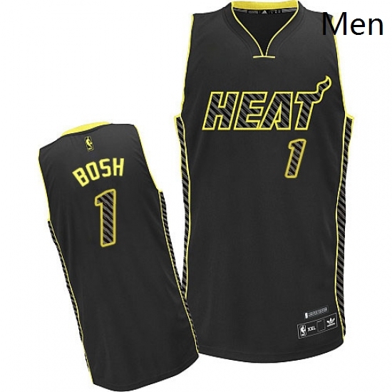 Mens Adidas Miami Heat 1 Chris Bosh Authentic Black Electricity Fashion NBA Jersey Mens Adidas Miami Heat 1 Chris Bosh Authentic Black Electricity Fashion NBA Jersey