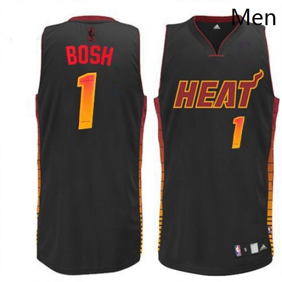 Mens Adidas Miami Heat 1 Chris Bosh Authentic Black Vibe NBA Jersey Mens Adidas Miami Heat 1 Chris Bosh Authentic Black Vibe NBA Jersey