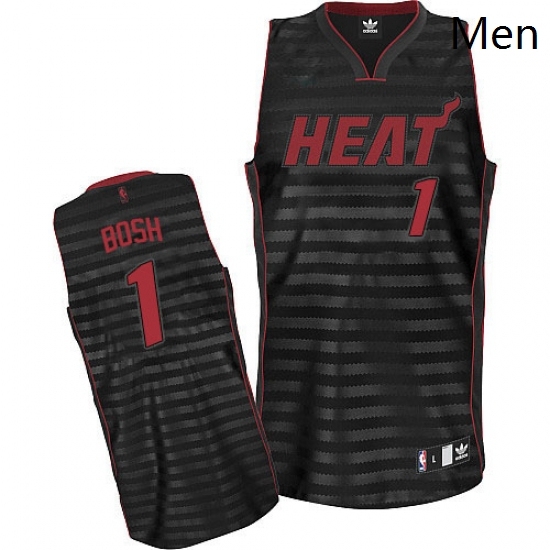 Mens Adidas Miami Heat 1 Chris Bosh Authentic BlackGrey Groove NBA Jersey Mens Adidas Miami Heat 1 Chris Bosh Authentic BlackGrey Groove NBA Jersey
