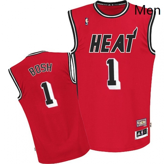Mens Adidas Miami Heat 1 Chris Bosh Authentic Red Hardwood Classics Nights NBA Jersey Mens Adidas Miami Heat 1 Chris Bosh Authentic Red Hardwood Classics Nights NBA Jersey
