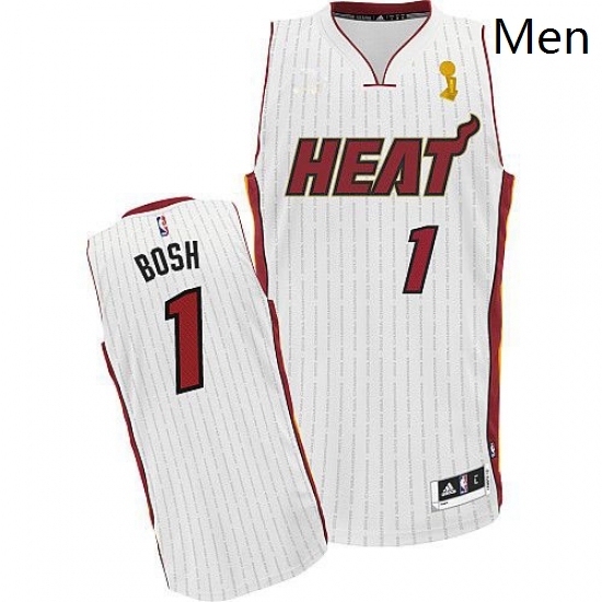 Mens Adidas Miami Heat 1 Chris Bosh Authentic White Championship Ring Ceremony NBA Jersey Mens Adidas Miami Heat 1 Chris Bosh Authentic White Championship Ring Ceremony NBA Jersey