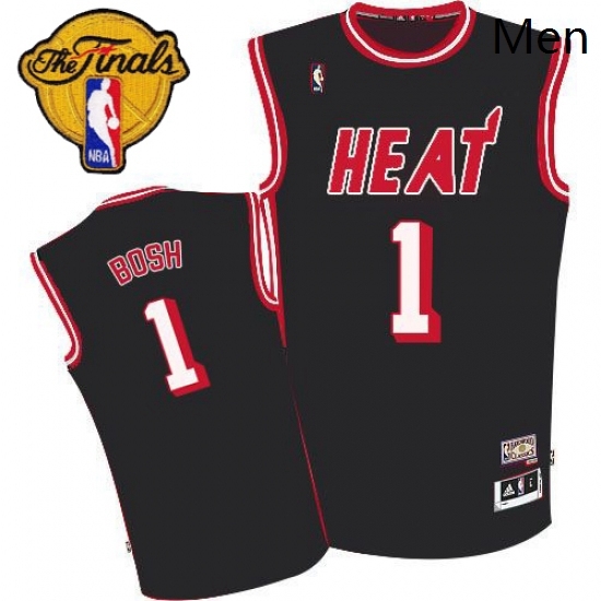Mens Adidas Miami Heat 1 Chris Bosh Swingman Black Hardwood Classic NBA Jersey Mens Adidas Miami Heat 1 Chris Bosh Swingman Black Hardwood Classic NBA Jersey