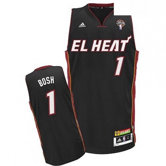 Mens Adidas Miami Heat 1 Chris Bosh Swingman Black Latin Nights NBA Jersey Mens Adidas Miami Heat 1 Chris Bosh Swingman Black Latin Nights NBA Jersey
