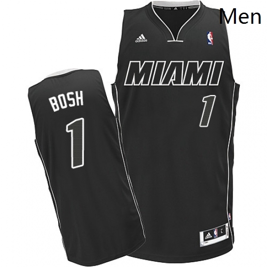 Mens Adidas Miami Heat 1 Chris Bosh Swingman BlackWhite NBA Jersey Mens Adidas Miami Heat 1 Chris Bosh Swingman BlackWhite NBA Jersey