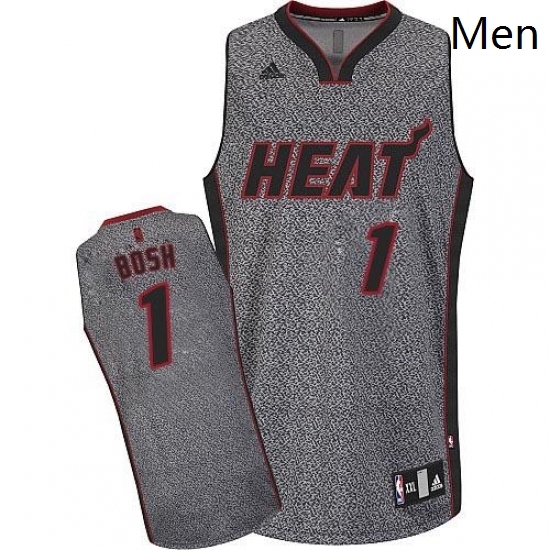 Mens Adidas Miami Heat 1 Chris Bosh Swingman Grey Static Fashion NBA Jersey Mens Adidas Miami Heat 1 Chris Bosh Swingman Grey Static Fashion NBA Jersey