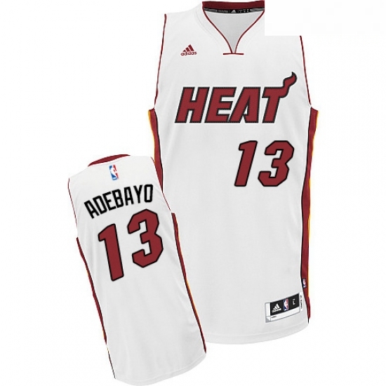 Mens Adidas Miami Heat 13 Edrice Adebayo Swingman White Home NBA Jersey Mens Adidas Miami Heat 13 Edrice Adebayo Swingman White Home NBA Jersey