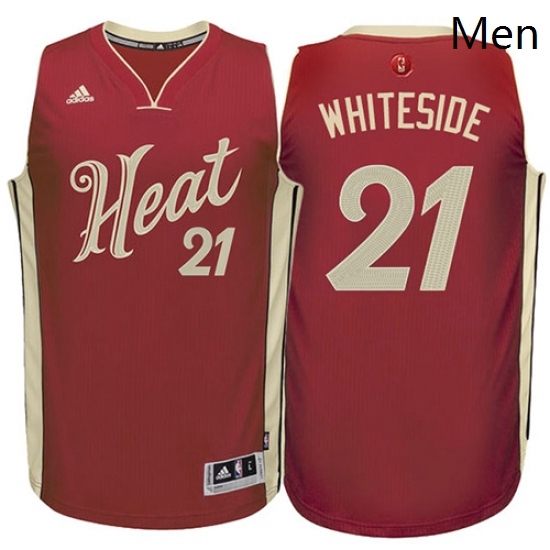 Mens Adidas Miami Heat 21 Hassan Whiteside Swingman Red 2015 16 Christmas Day NBA Jersey Mens Adidas Miami Heat 21 Hassan Whiteside Swingman Red 2015 16 Christmas Day NBA Jersey